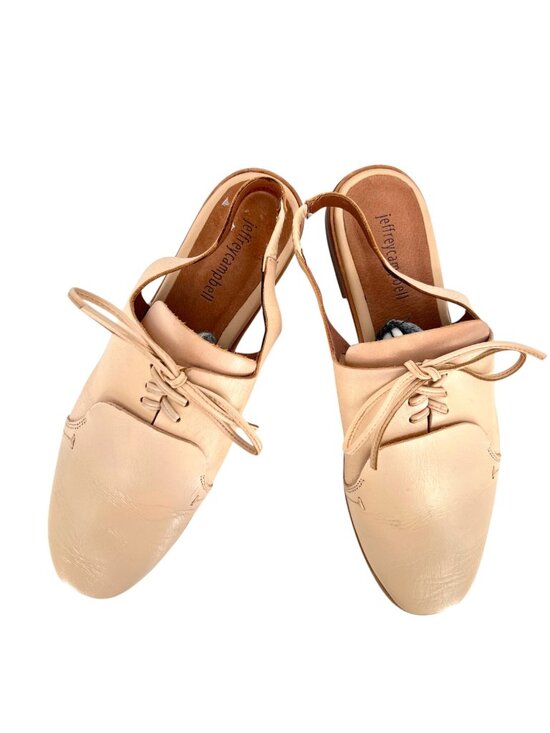 Jeffrey Campbell Shoes - Jeffrey Campbell Beige Leather Slingback Oxford Shoes Size 9 Light Academia